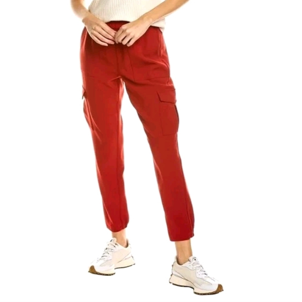 Theory Womens Pants Size 00 Red Oak Northsound Crepe Cargo Pocket Jogger New